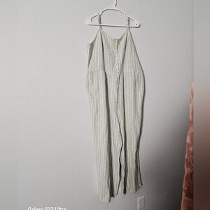 Downeast Striped Green Jumpsuit Sz XXL